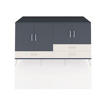 Kronos Konsol 5 Raflı 3 Çekmeceli 4 Kapaklı 176x59x99 Antrasit-an Antrasit-antrasit/aytaşı
