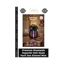Premium Bluetooth Hoparlör D26 Siyah Parti Ses Sistemi Mini
