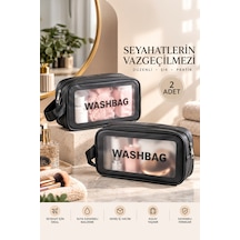 Porsima 3140 2li Şeffaf Seyahat Ve Makyaj Çantası Su Geçirmez Organizer Washbag