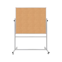 Panda 120 x 200 CM Çift Taraflı 360 Dönerli Tekerlekli Mobil Mantar Pano - pan178