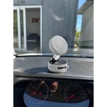 Kadınlara Özel Gümüş Taşlı Araç Telefon Tutacağı Oto Telefon Tutucu Kristal