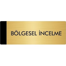 Metal Yönlendirme Levhası, Departman Kapı Isimliği Bölgesel İncelme 5x20 Cm Altın Renk