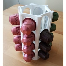 Nespresso Kapsül Kahve Uyumlu Tutucu Dekoratif Çok Amaçlı Stand Beyaz