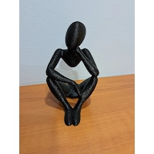 Meditasyon Düşünceli Fiğür Mini Heykelcik Siyah Renk