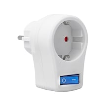 10 Amper - 2510 Watt Tekli Beyaz Anahtarlı Akım Korumalı Priz