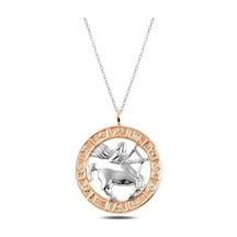 925 Ayar Gümüş Rose Yay Burcu Kadın Gümüş Kolye Çok Renkli
