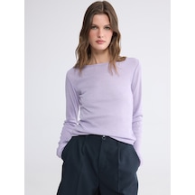 Lcwaıkıkı Basic Lila Bisiklet Yaka Kadın Body