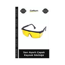 Sarı Ayarlı Çapak Kaynak Gözlüğü Koruyucu Ekipman Kesim Koruması Hobi Gereci