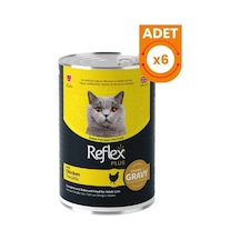 Reflex Plus Sos İçinde Tavuklu Yetişkin Konserve Kedi Maması 6 Adet 400 Gr