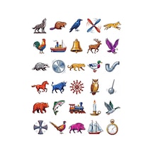 30 Adet Retro Lunapark Hedef Tahtası Sticker Seti - Laptop Defter Ajanda İçin Çok Renkli