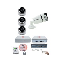 Ip Güvenlik Kamera Seti - 3 İç Mekan Ip Kamera, 1 Dış Mekan Ip Ka