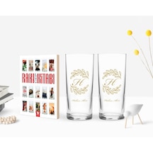 Kişiye Özel Renkli Baskılı Baş Harf İsim Tasarımlı İkili Rakı Bardağı Ve Rakı Cep Kitabı Hediye Seti-7