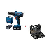 Bosch GSB 183-LI 18V 2AH Darbeli Tek Akülü Vidalama Şarjlı Matkap + 103 Parça Karışık Aksesuar Seti