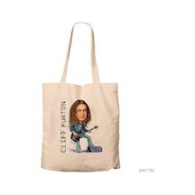 Cliff Burton Cartoon Kanvas Bez Çanta Çok Renkli