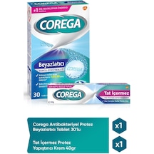 Protez Beyazlatıcı Tablet 30'lu + Tat İçermez Protez Yapıştırıcı Krem 40gr