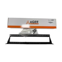 Ager Ac-610-24 1u 24 Port Cat6 Patch Panel Black