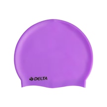 Delta Silikon Bone 25 Adet Yüzücü Havuz Deniz Bonesi Düz Renk Lila Çok Renkli