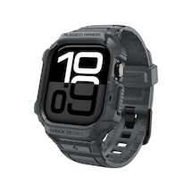 Apple Watch 46mm Seri 11/10 İle Uyumlu Kılıf & Kordon Kayış Rugged Armor Pro 2 Dark Gray - Acs10504 Diğer