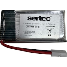 Sertec 702035 3.7v 400mah 25c Beyaz Soket Drone Bataryası