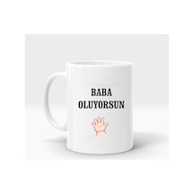 Baba Oluyorsun Baskılı Kupa Bardak Beyaz Beyaz