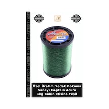 Özel Üretim Yedek Dokuma Sanayi Captain Acura 1kg Bobin Misina Yeşil 0.60mm