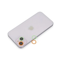 Mey İthalat Apple Uyumlu iPhone 13 Renkli Kamera Lens Koruma Cam - Turuncu-yeşil