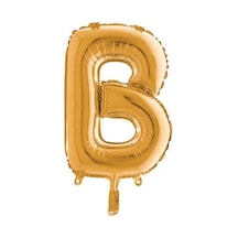 Gold Renk Folyo Balon B Harfli Helyum Balon 100 Cm Dev Boy Turuncu