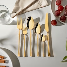 Nehir Marbella Titanium 12 Kişilik 72 Parça Kutulu Çatal Kaşık Bıçak Takımı Altın