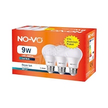 Novo Led Ampül 9w Beyaz Işık 3 Lü