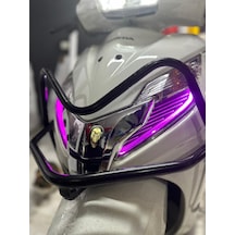 Honda Activa Motosiklet Far Sticker Set Mor Renk