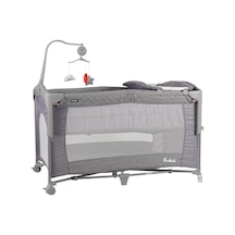 Prego Bedside Anne Yanı Oyun Parkı 70x120 Cm - Gri