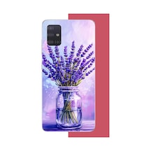 Samsung Galaxy A51 Uyumlu Lavanta Baskılı Silikon Kılıf Renkli
