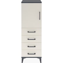 Arges Dolap 2 Raflı 4 Çekmeceli Tek Kapaklı 44x30x134 Antrasi... Antrasit