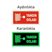 Yangın Dolabı Uyarı Levhası Fosforlu Fotolümen Kapı Duvar İkaz Tabelası