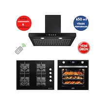 Eminçelik & AFM A50 FM7700 + 1240B Wok65 + FM5300 Turbo + Soğutma Dijital Siyah Ankastre Set