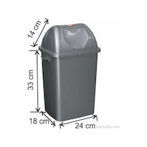 Garanti Metal 7402 Plastik Çatı Kapaklı Çöp Kovası (16 Litre)