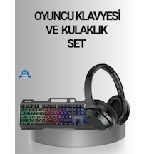 Işıklı Oyuncu Klavye Mouse Ve Bluetooth Kulaklık Seti Türkçe Q Usb - Lisinya Diğer