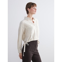 Lcwaıkıkı Classic Bej Oversize Kadın Gömlek