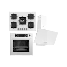 Ferre Steamart SS Serisi SS036 - XE64CB - D087 Kare Ankastre Beyaz Set