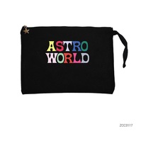 Zepplin Giyim Travis Scott Astroworld 2 Siyah Clutch Astarlı Cüzdan Siyah