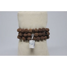 Ay Taşlı Rudraksha Tohum Dolama Bileklik 8Mm