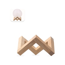 Samdoo Büyük Boy 3d Ay Lambası Ahşap Standı - 13-22cm Çap İçin Sökülebilir Samdoo Büyük Boy 3d Ay Lambası Ahşap Standı - 13-22cm Çap İçin Sökülebilir