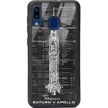 Samsung Uyumlu A30 Apollo Plan Tasarımlı Glossy Telefon Kılıfı Çok Renkli