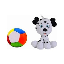 Peluş Dalmaçyalı Köpek 20 Cm Ve Peluş Top 12 Cm - 2 Ürün 1 Arada Oyuncak Siyah