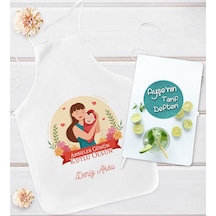 Bk Gift Kişiye Özel Anneler Günü Tasarımlı Mutfak Önlüğü Ve Yemek Tarif Defteri Hediye Seti-1, Anneye Hediye, Anneler Günü Hediyeleri