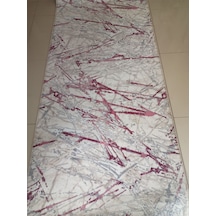 Linea Home Pembe Mermer Desen Yıkanabilir Kaymaz Taban Dört Mevsimlik Salon Banyo Balkon Genç Odası Kesme Halı Pembe