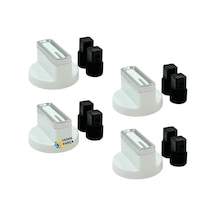 Arçelik Uyumlu Ocd T 601-1 Eb Gazlı Ocak Düğmesi Takımı 4 Lü Beyaz Çizgili
