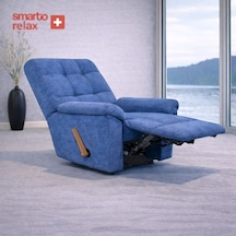 Smarto Relax Ticino Manuel Mekanizmalı Ergonomik Tv Koltuğu Berjer Baba Koltuğu Mavi