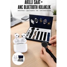 3.nesil Tws Bluetooth Kulaklık Bluetooth Bağlantılı Akıllı Saat Amoled Ekran Plastik Hasır Kordon Çok Renkli