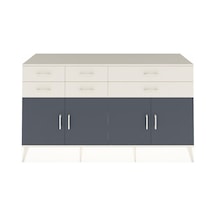 Kronos Konsol 3 Raflı 6 Çekmeceli 4 Kapaklı 176x59x99 Aytaşı-antr Aytaşı-antrasit/aytaşı